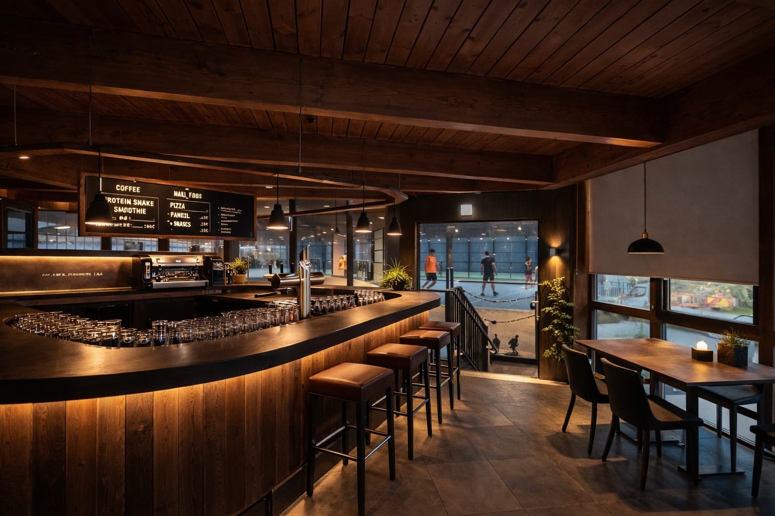 Bar mit Courtblick